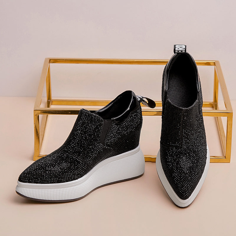 Flat-bottomed, Pointed Toe-increasing Sponge Cake One-step Women's Shoes