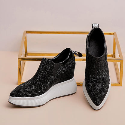 Flat-bottomed, Pointed Toe-increasing Sponge Cake One-step Women's Shoes