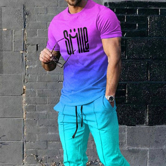 Men's Short-sleeved Trousers Suit 3D
