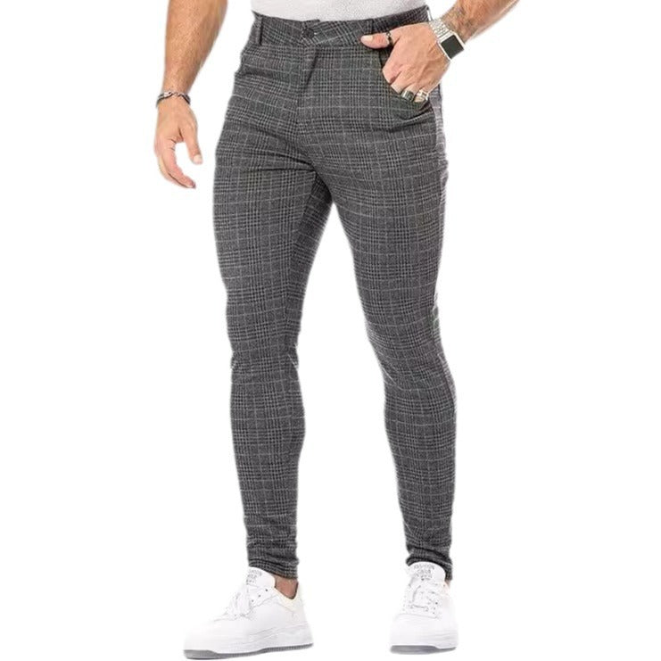 Men's Summer Thin 3D Printed Slim Fit Suit Pants