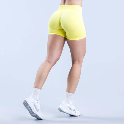 High Elastic Matte Nylon Seamless Low Waist Shorts Fitness Yoga Shorts