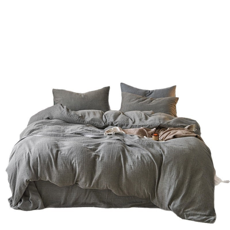 Japanese-style Pure Cotton Double-layer Wrinkle Yarn Four-piece Jacquard Beddings