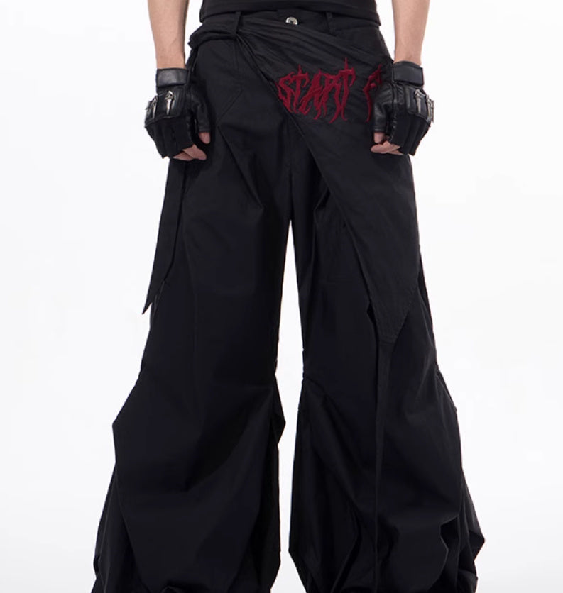 Summer Niche Accumulation Wide-leg Pants Boys Function Pants