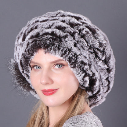 New Korean Rex Rabbit Hair Hat For Women
