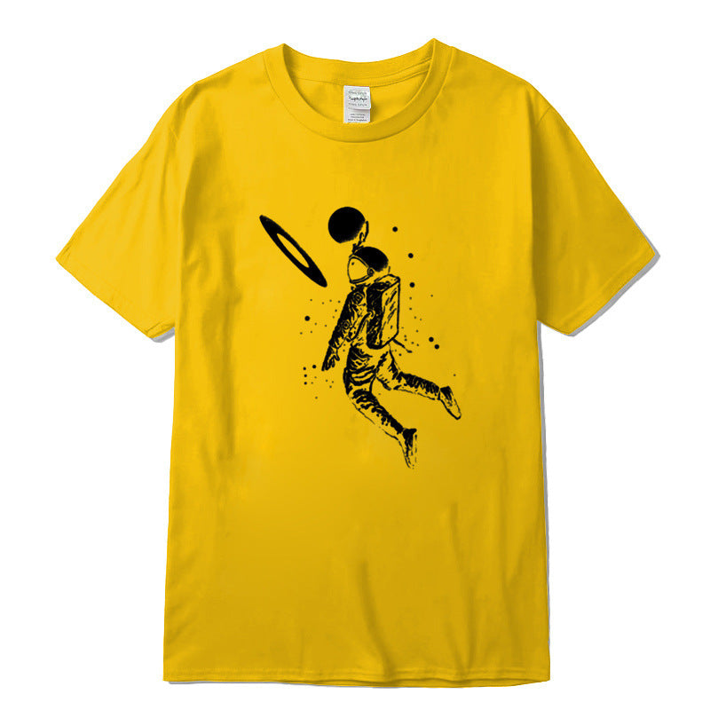 New Short Sleeve Top T-Shirt Spaceman Print