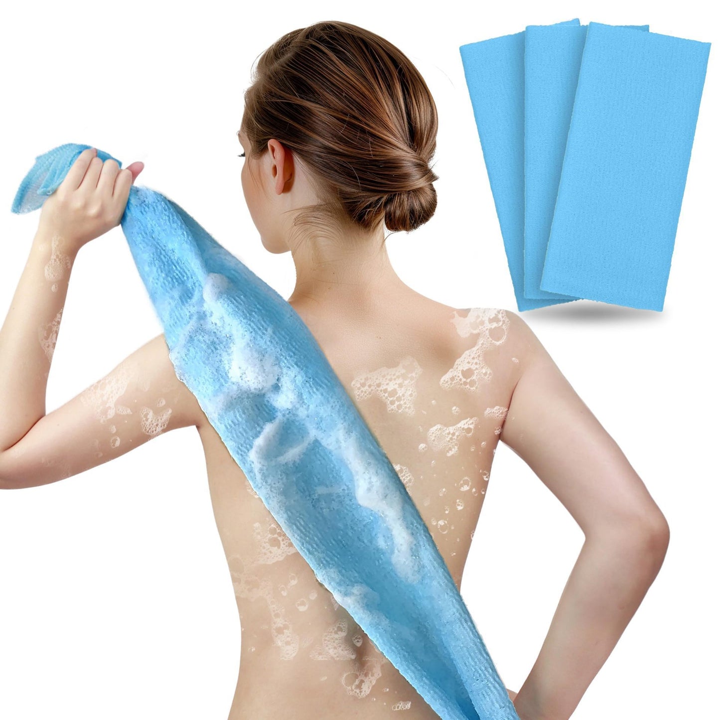 Exfoliating Cleaning Brush Back Rubbing Bath Towel