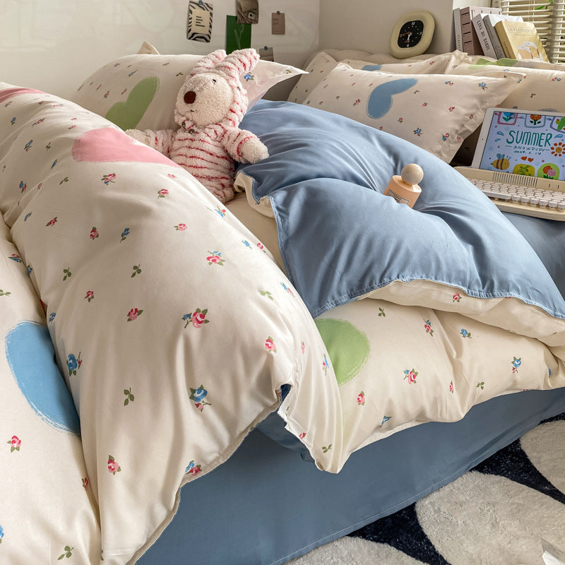 Washed Cotton Student Dormitory Bed Quilt Cover
