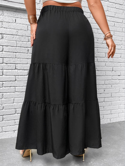Women's Plus Size Stitching Wide Leg Pants