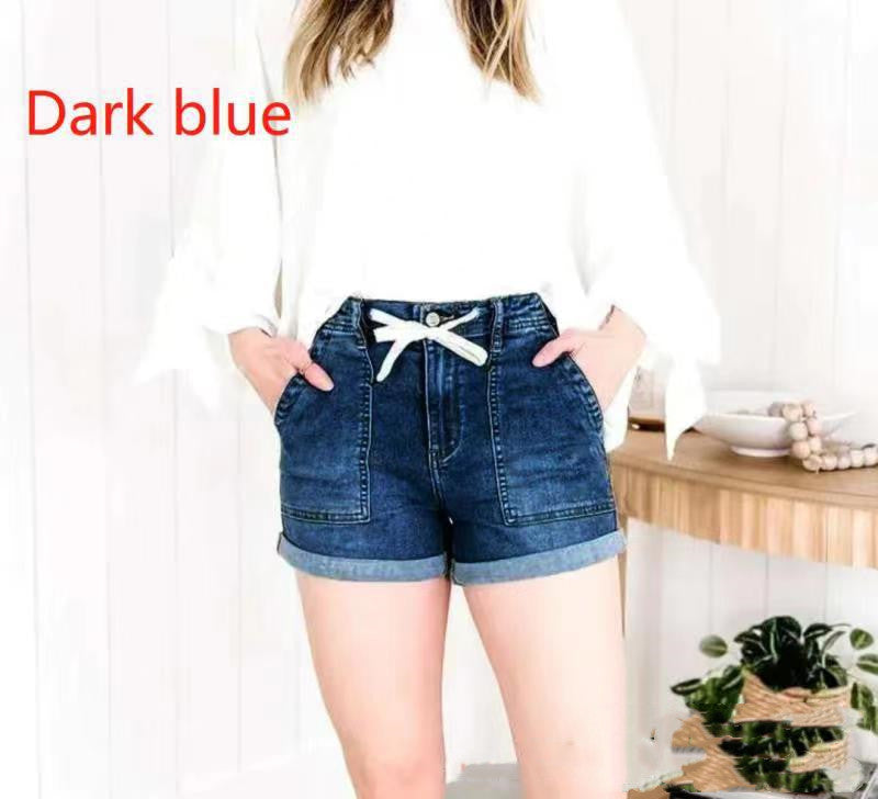 Denim Women's Pants Belt Design Elastic