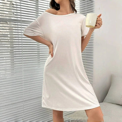 Spring And Summer Home Wear Comfort And Casual Loose Women's Nightdress Short Sleeve Pajamas
