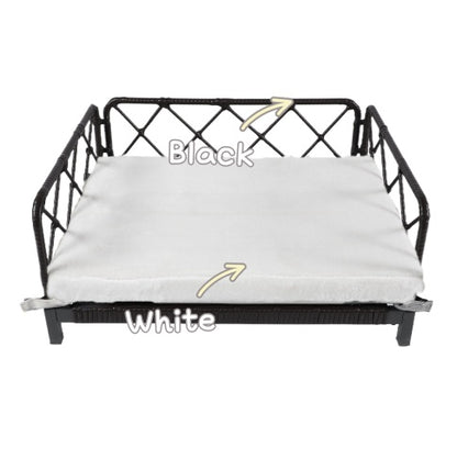 Wicker Pet Bed Rattan Dog Sofa Bed Outdoor Indoor Water Resistant