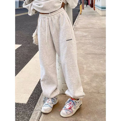 Women's Fashion Loose Casual Gray Sports Sweater Suit