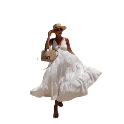 European And American Summer Sexy Fashion Suspenders Stitching Dress Women