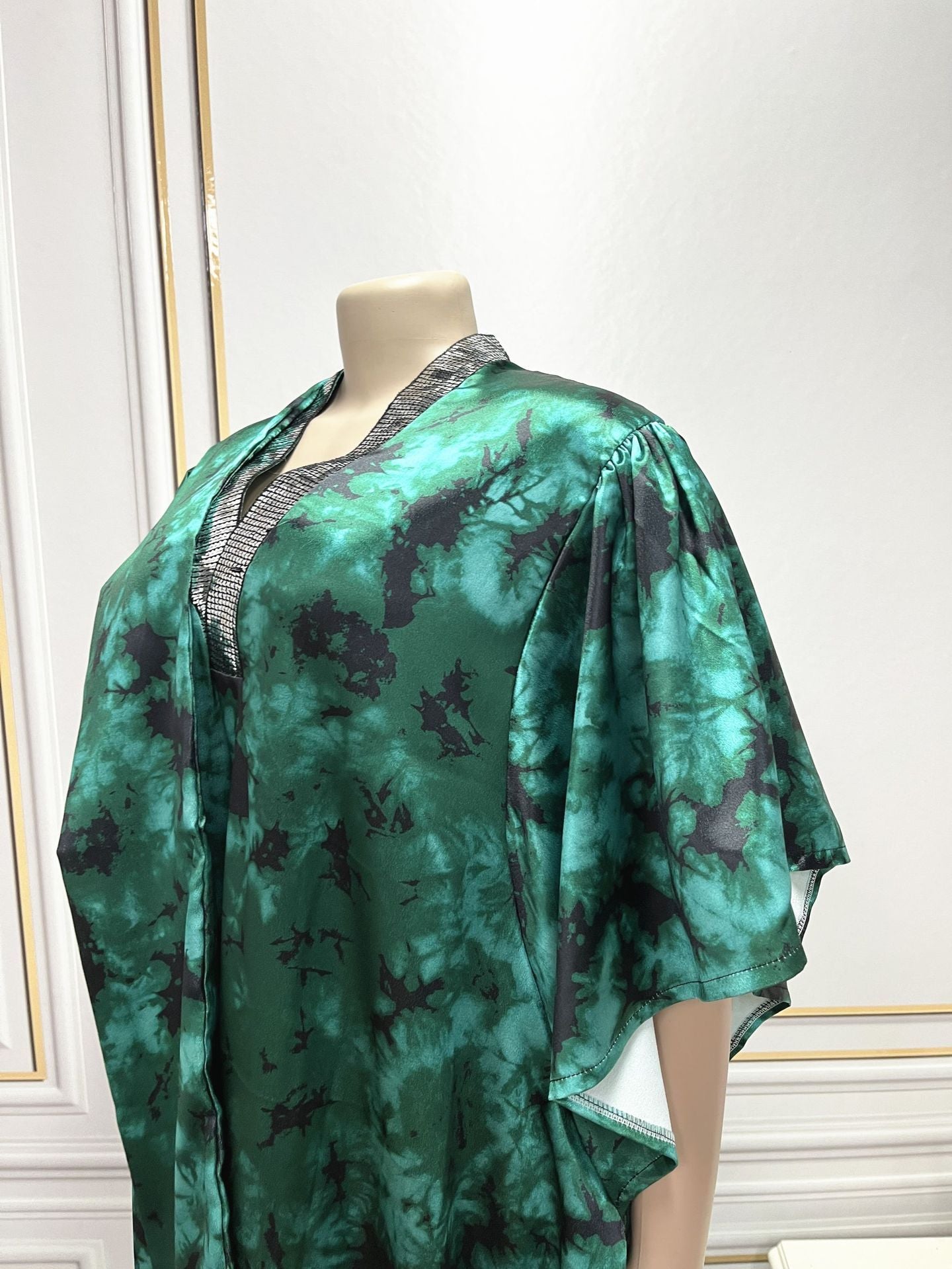 Middle East Sequined Printed Loose Robe Dress