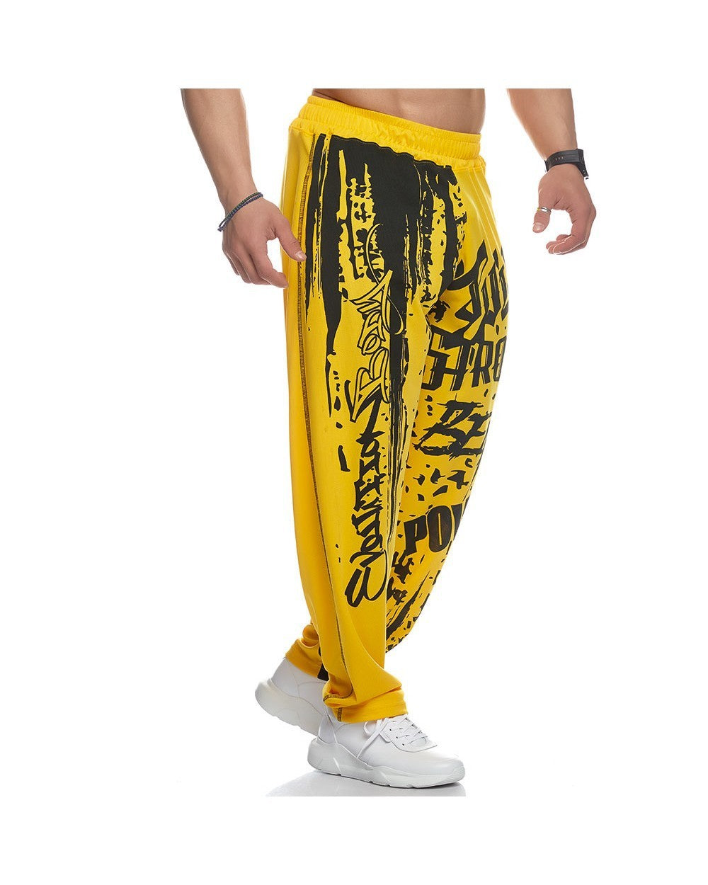 Men's Sports Workout Casual Loose Quick Dry Printed Trousers