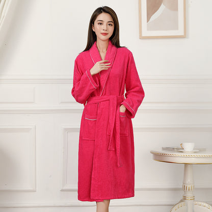 Towel Material Bathrobe Men's And Women's Pajamas