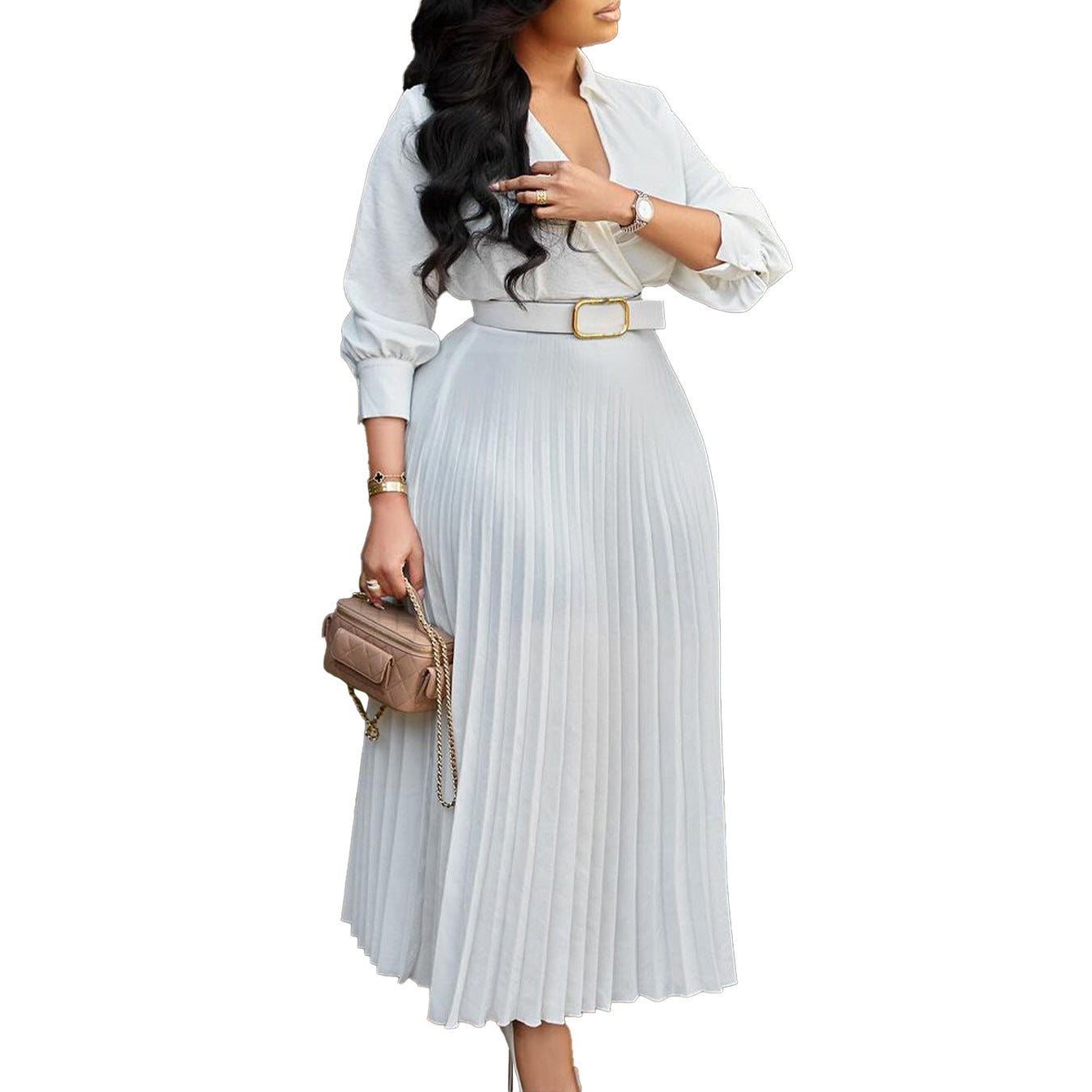 Women's Solid Color Plus Size Dress