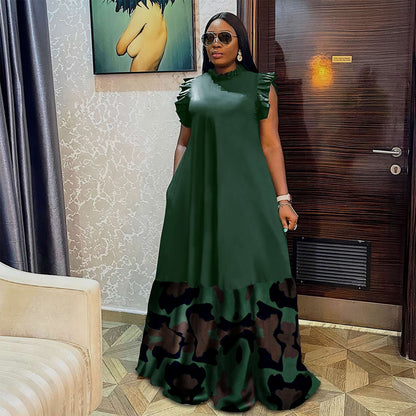 European And American Large Print Dress