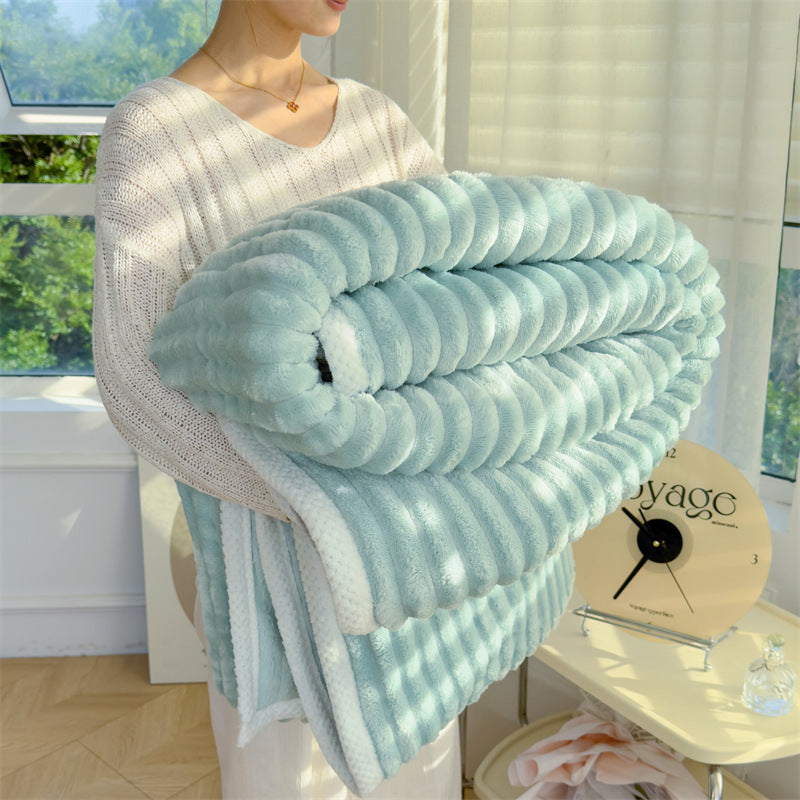 Angora Wool Thickened Roman Pattern Sofa Blanket