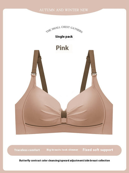 Women's Seamless And Steel Gathered Breathable Bra