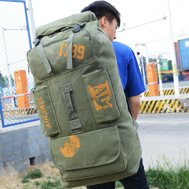 Large Capacity 100L Travel Canvas Backpack