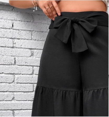 Women's Plus Size Stitching Wide Leg Pants