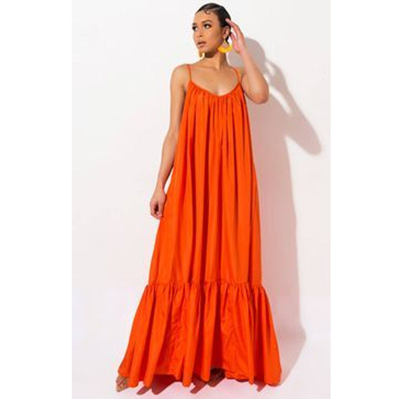 Spaghetti Straps Sleeveless Long Dress Women