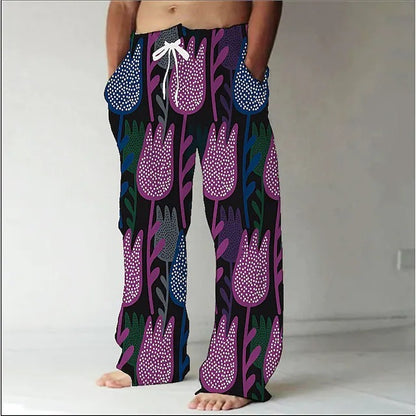Men's Loose Straight Long Casual Pants 3D Printed Sweatpants