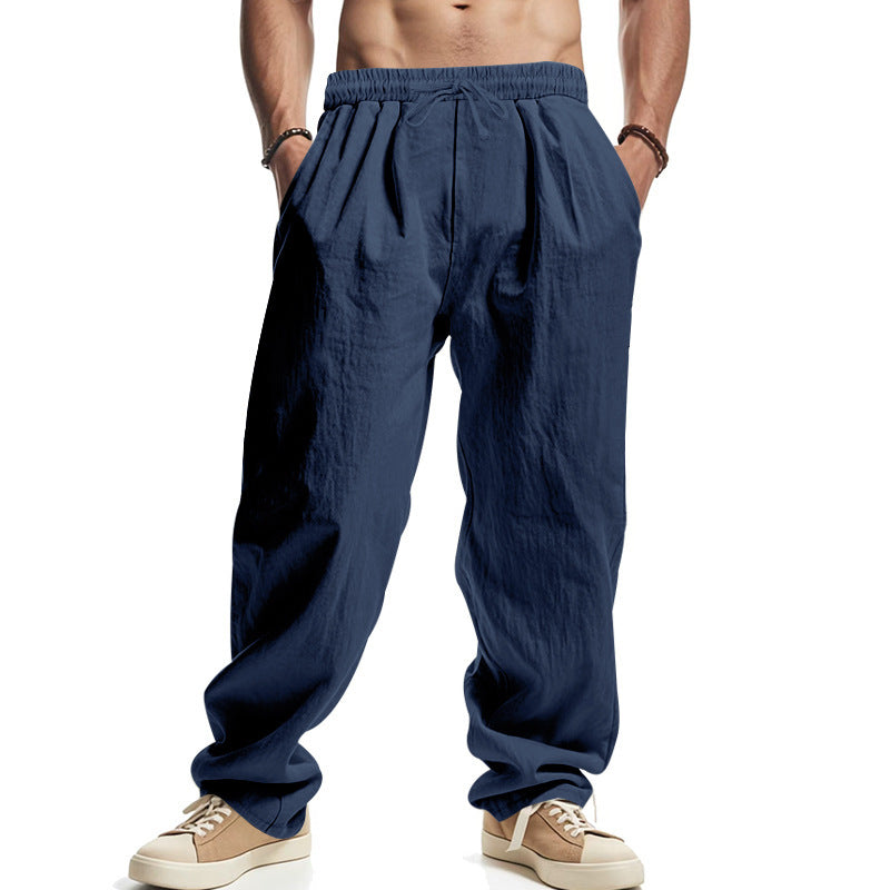Men's Loose Casual Linen Hip Hop Beach Sports Wide Legs Trousers