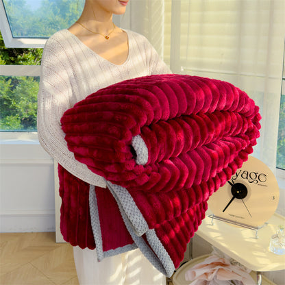 Angora Wool Thickened Roman Pattern Sofa Blanket