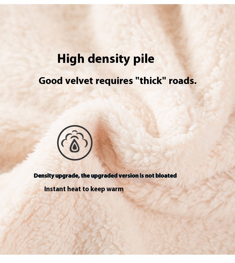 Women's Nightgown Autumn And Winter Long Flannel Thickened Couple Plus Size Loose Bathrobe Coral Fleece