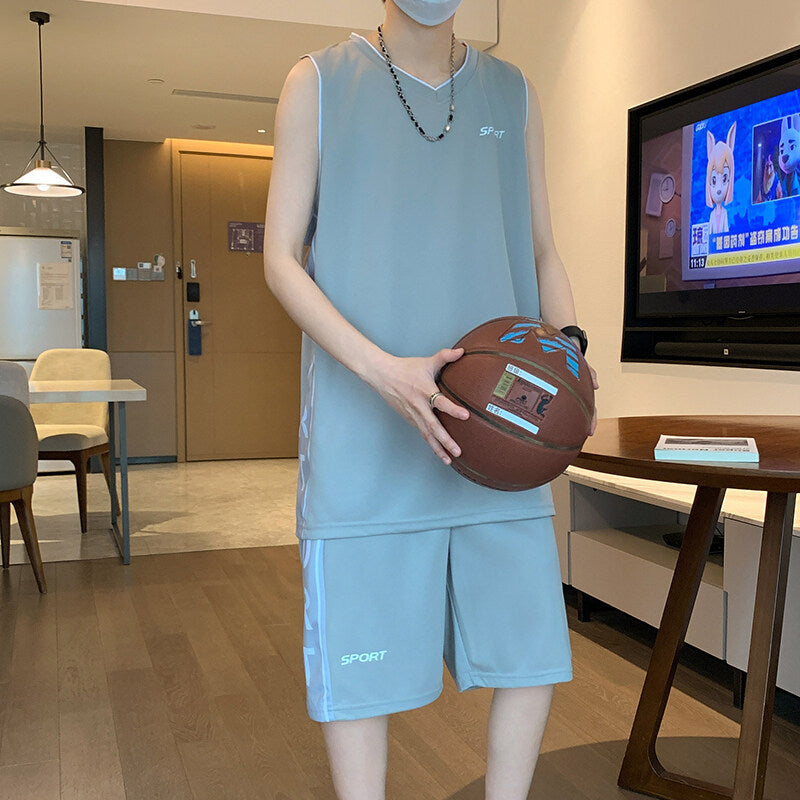 Basketball Wear Short Sleeve Vest Leisure Sports Suit