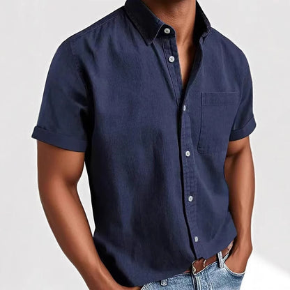 Single-breasted Shirt Men's Short Sleeve
