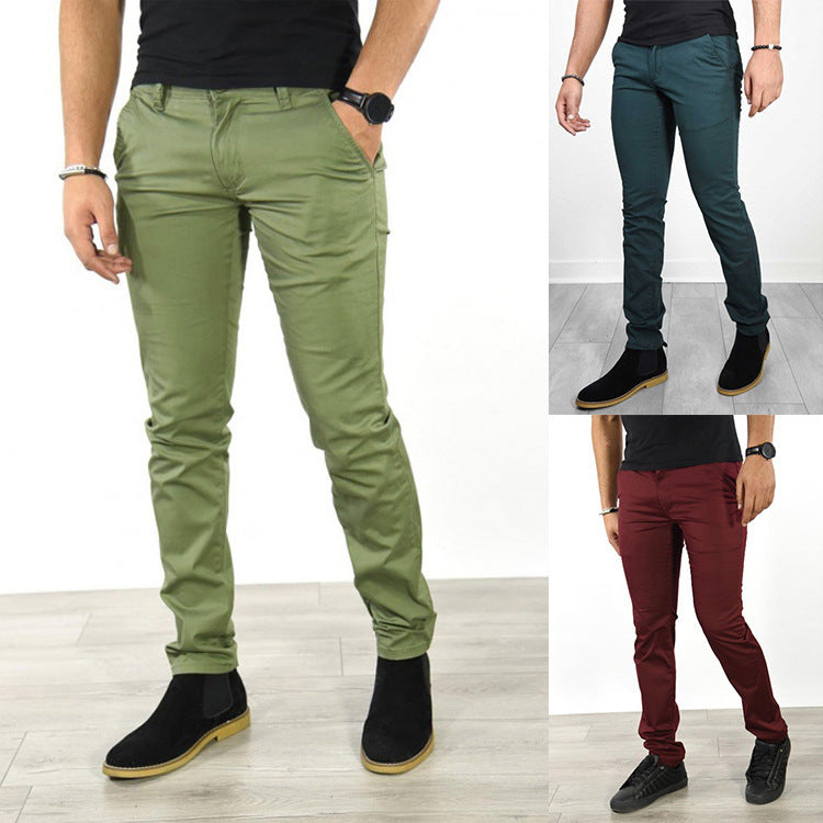 Daily Solid Color Men's New Casual Trousers