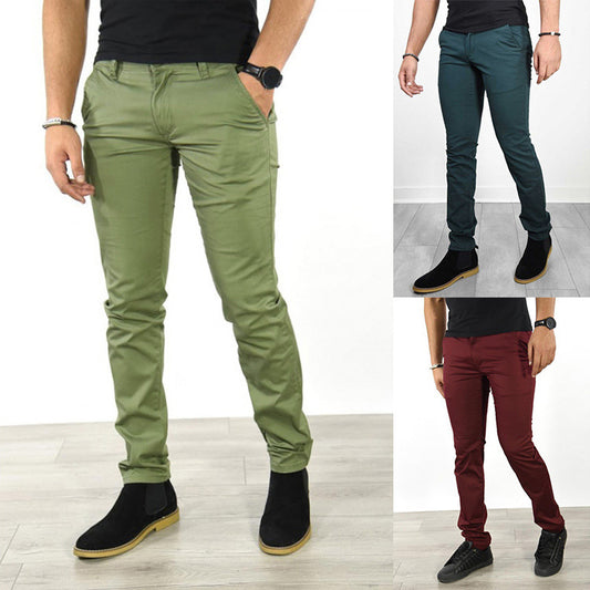 Daily Solid Color Men's New Casual Trousers