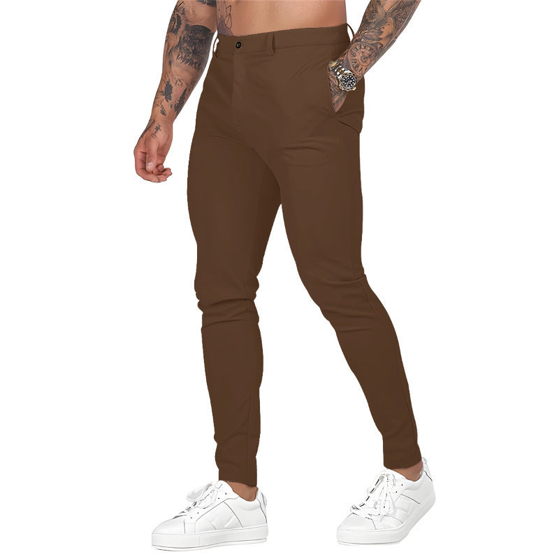 Men's Summer Thin 3D Printed Slim Fit Suit Pants