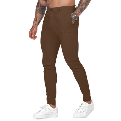 Men's Summer Thin 3D Printed Slim Fit Suit Pants