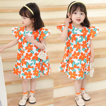 Girls' Cartoon Print Dress