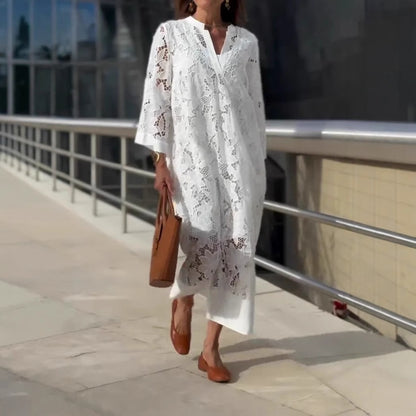 Casual Loose Lace V-neck Dress
