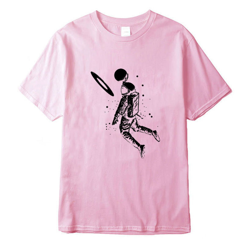 New Short Sleeve Top T-Shirt Spaceman Print