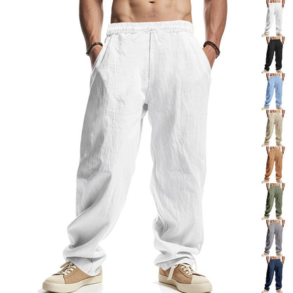 Men's Loose Casual Linen Hip Hop Beach Sports Wide Legs Trousers