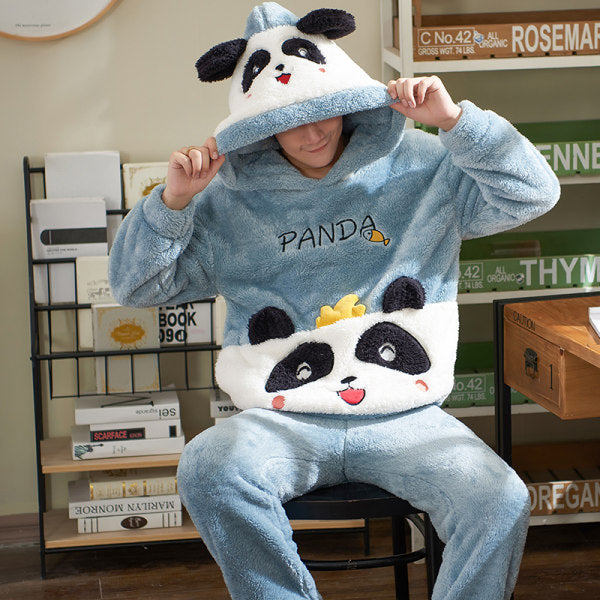 Pajamas Women Winter Plush Coral Fleece Korean Style Long Sleeves