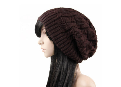 Winter Pile Knitted Woolen Women's Double-layer Hat