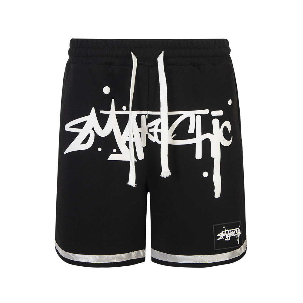 Gothic Lettered Casual Shorts For Men And Women
