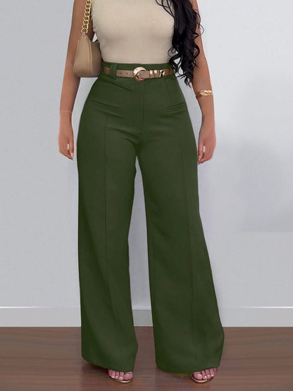 Women's Simple Casual Trousers Do Not Contain Belt