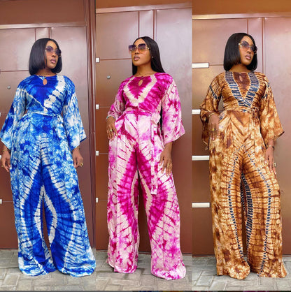 Women's Ethnic Style Retro Printing Fashion Casual Jumpsuit