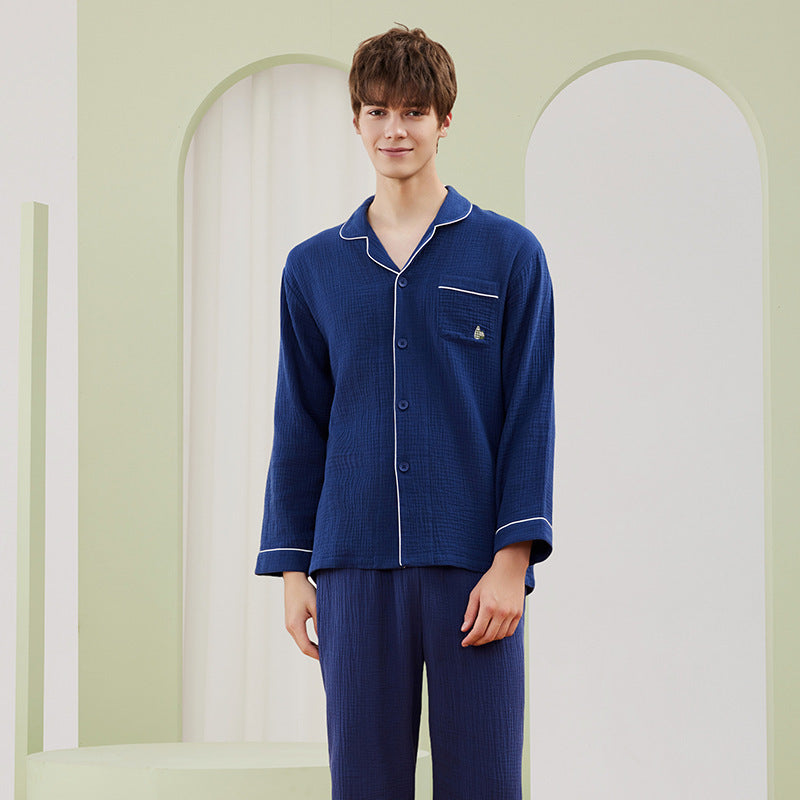 Women's Class A Double-layer Yarn Crepe Cotton Pajamas Suit