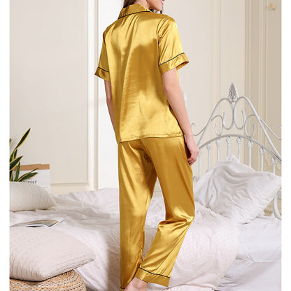 Simulation silk trousers home service suit
