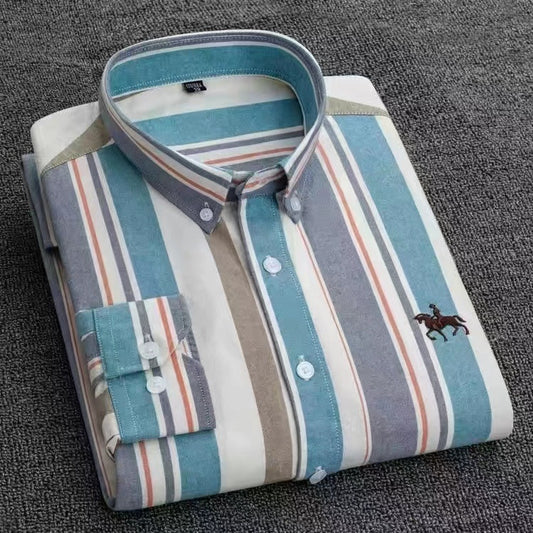 Pure Cotton Men's Shirt, Oxford Fabric Casual Shirt