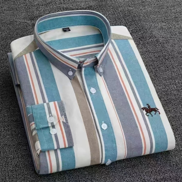 Pure Cotton Men's Shirt, Oxford Fabric Casual Shirt